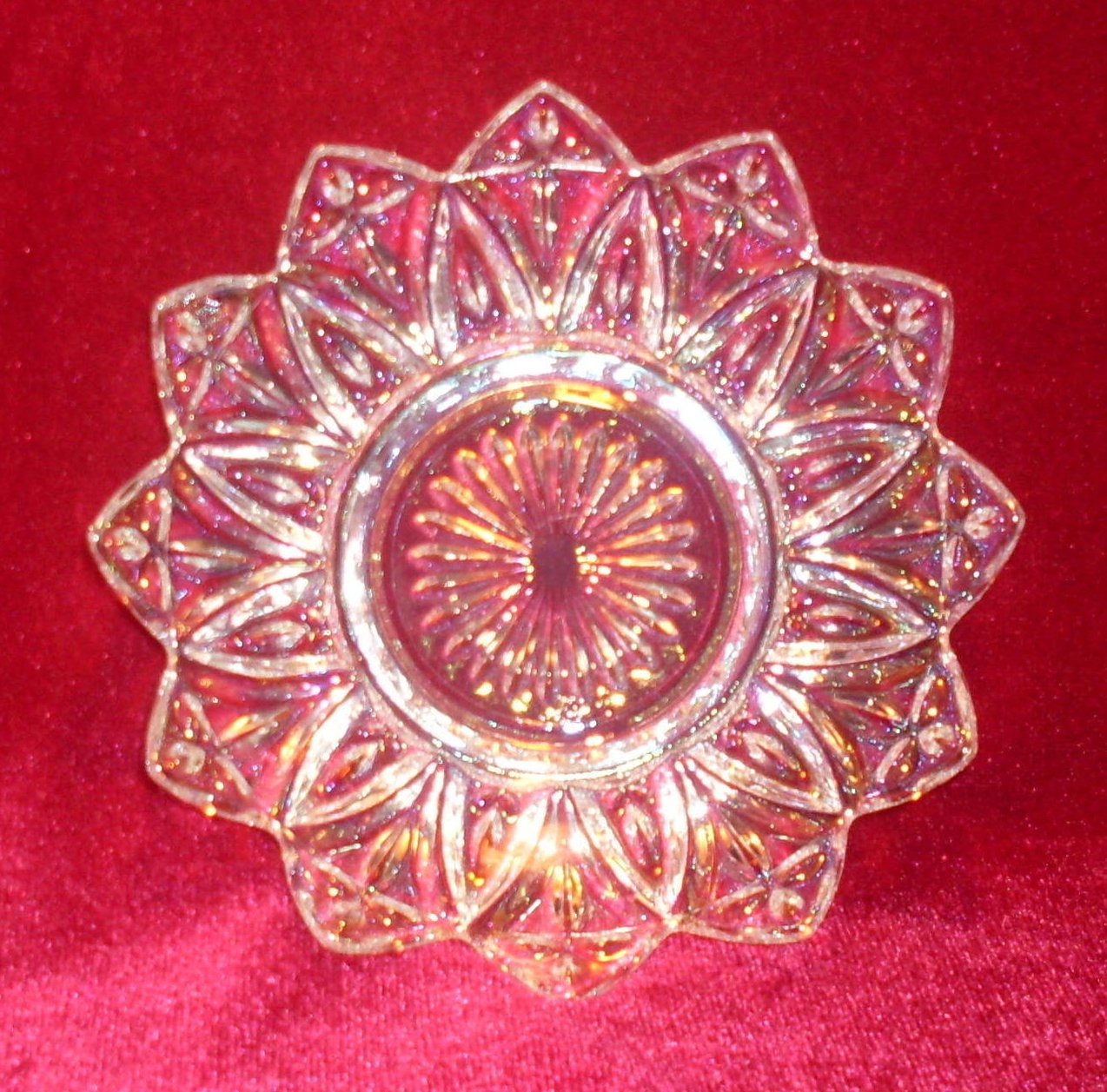 Federal Depression Glass Clear Petal Nut Candy Dish OOS