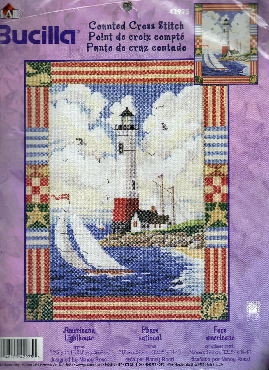 Bucilla Americana Lighthouse Counted Cross Stitch Kit 42975