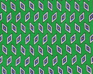 Roundtree & York Tie Mens Necktie Silk Green Blue Print  