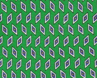 Roundtree & York Tie Mens Necktie Silk Green Blue Print  