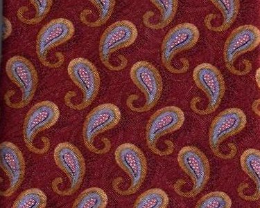 Ike Behar Tie Mens Necktie Silk Orange Silver Paisley
