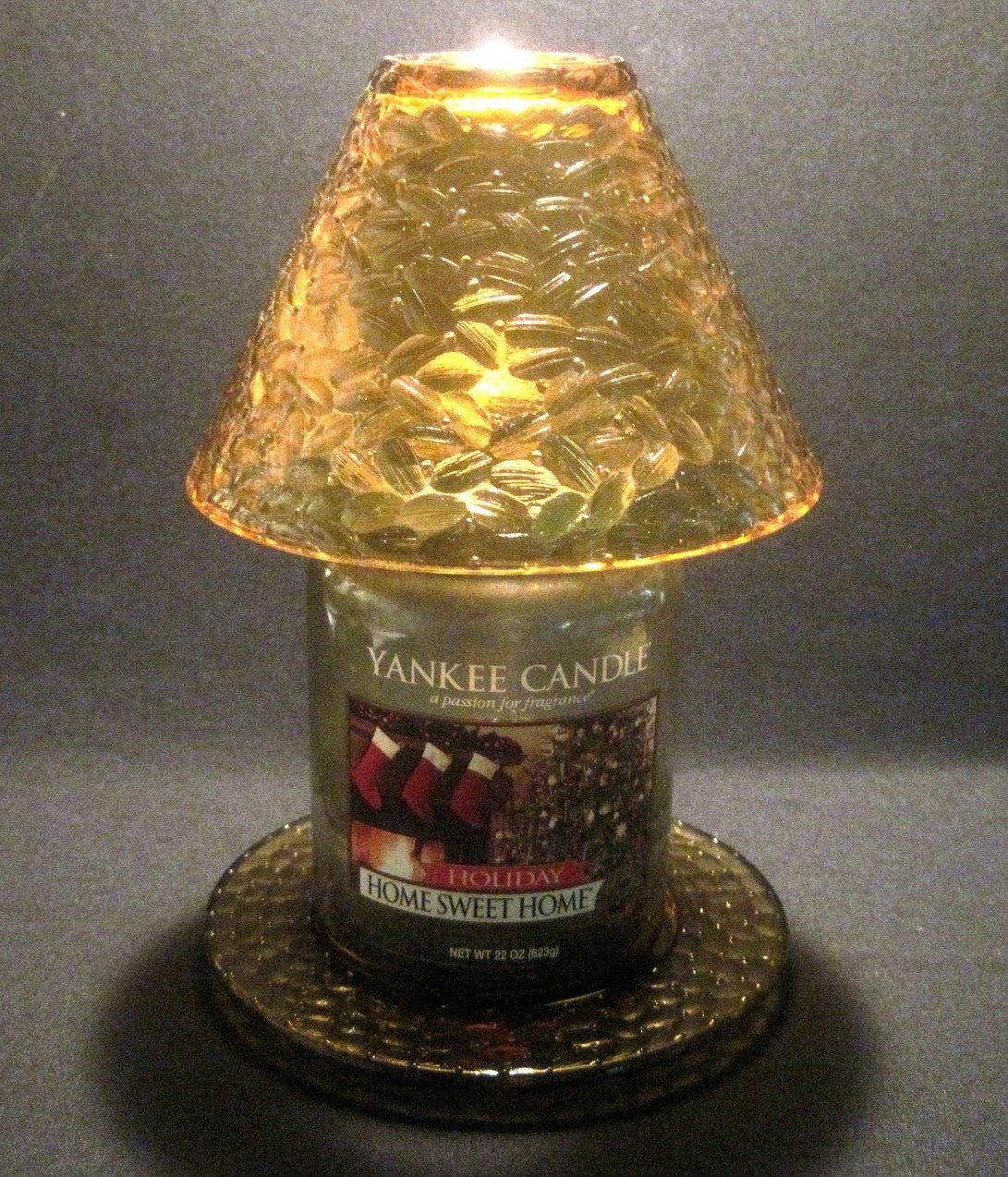 Amber Teardrop Candle shade and plate set by Yankee Candle OOS