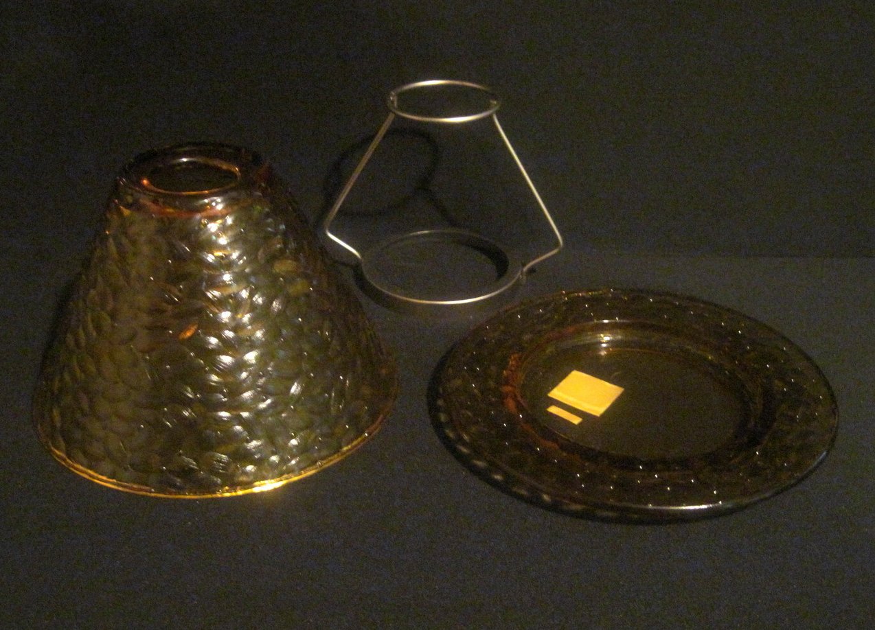 Amber Teardrop Candle shade and plate set by Yankee Candle OOS