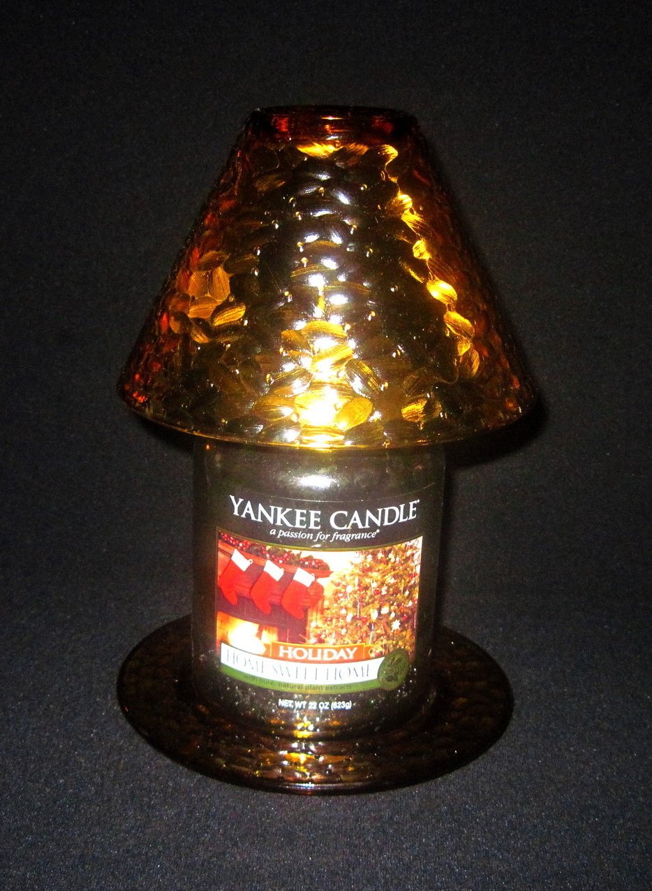 Amber Teardrop Candle shade and plate set by Yankee Candle OOS