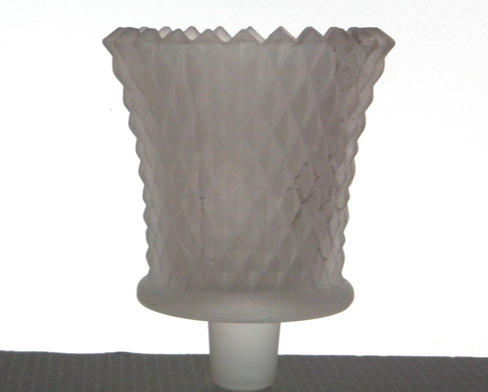 Home Interiors Peg Votive Candle Holder Frosted White Diamond Cut