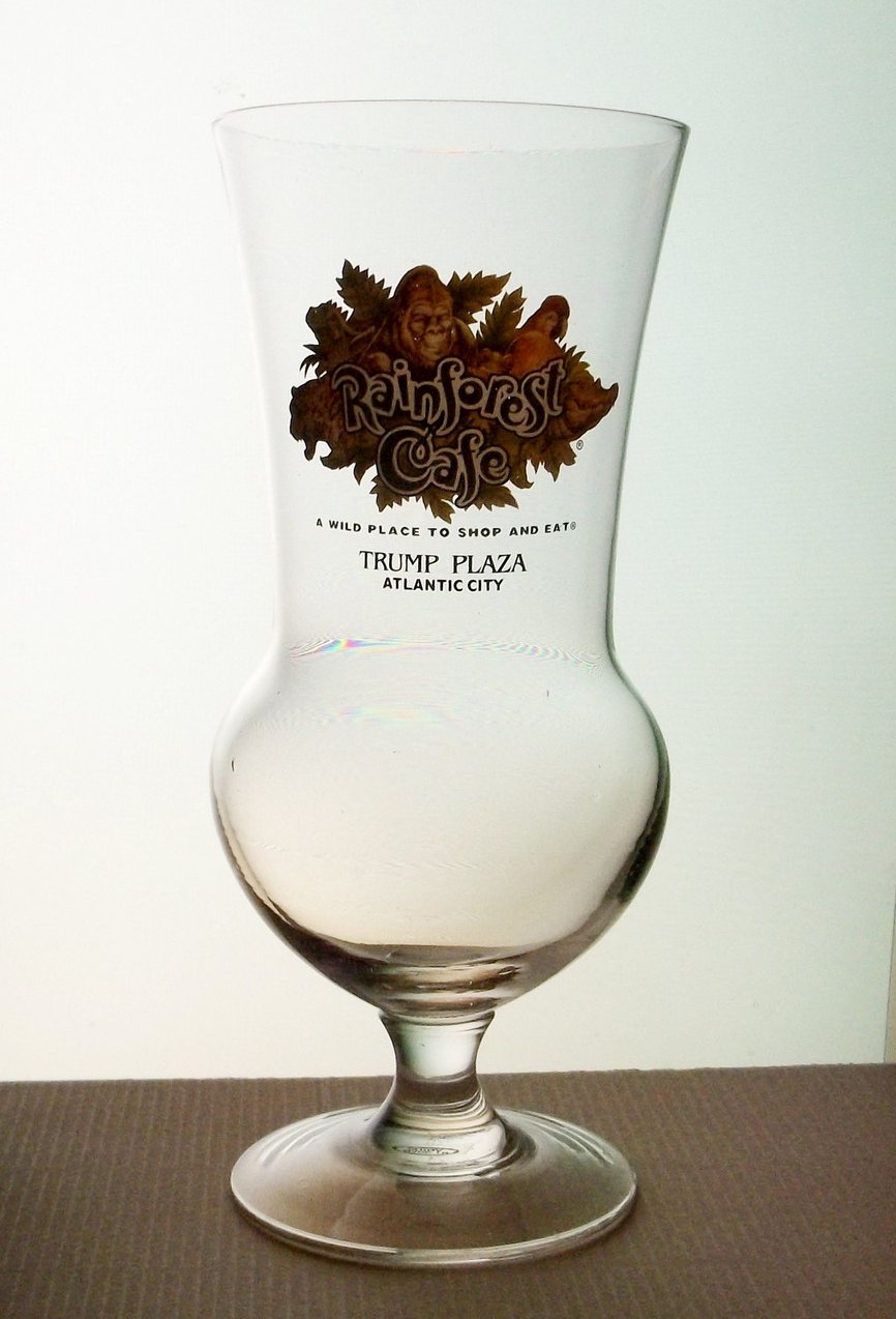 Rainforest Cafe Trump Plaza Atlantic City Hurricane Glass  