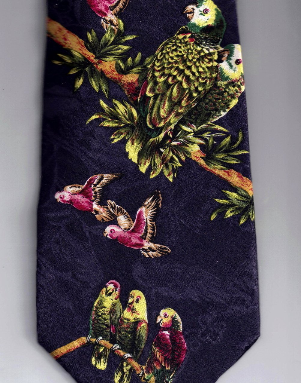 Endangered Species Parrots Silk Tie Necktie Rain Forest OOS