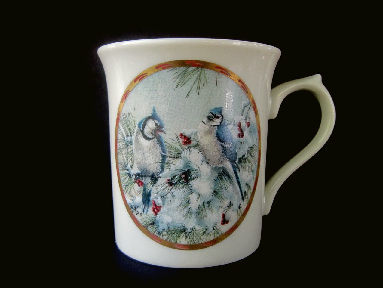 Lenox Natures Collage Birds 1994 Winter Song Mug