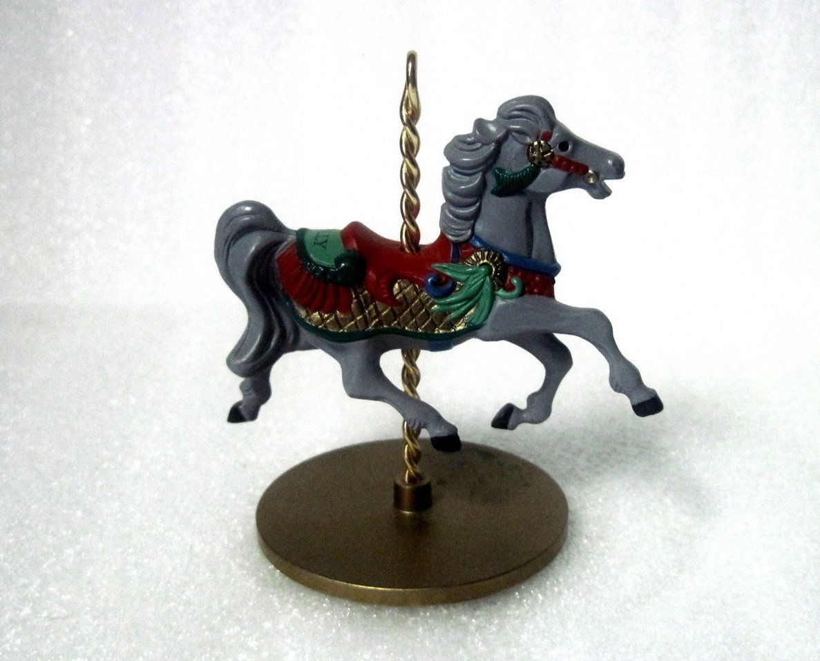 Holly Christmas Carousel Horse Series 1989 Hallmark Ornament