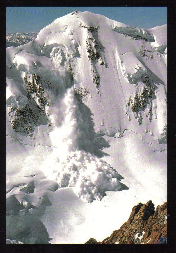 Avalanche Swiss-Italian Alps Weather Phenomenon Postcard