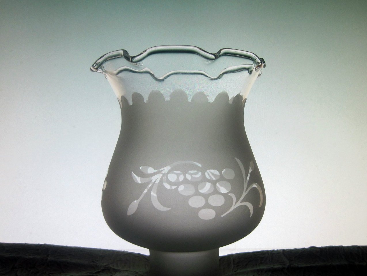 Glass Lamp Shade 1 5/8 fitter x 5 inches Frosted Victorian Grapes