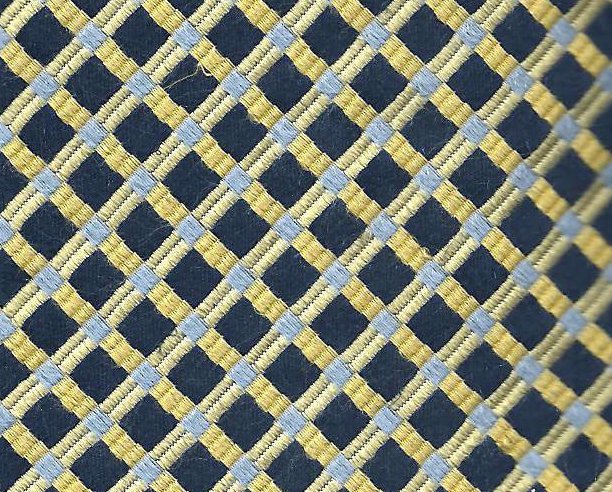 Stafford Mens Silk Tie Necktie Navy and Gold Diamond Print