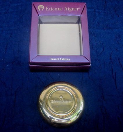 Etienne Aigner Travel Ashtray 461R Goldtone 