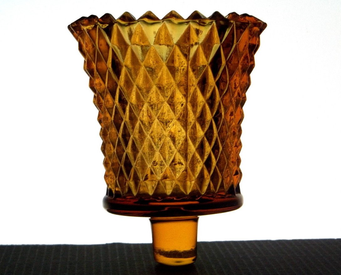 Home Interiors Peg Votive Candle Holder Diamondlite Amber 1194