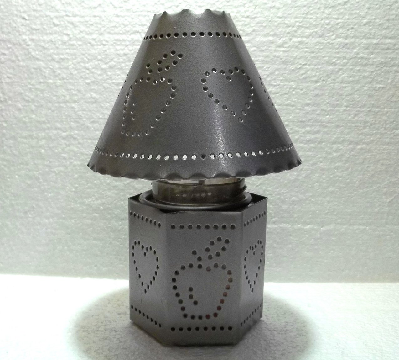 Home Interiors Pierced Tin Candle Holder and Shade 11184