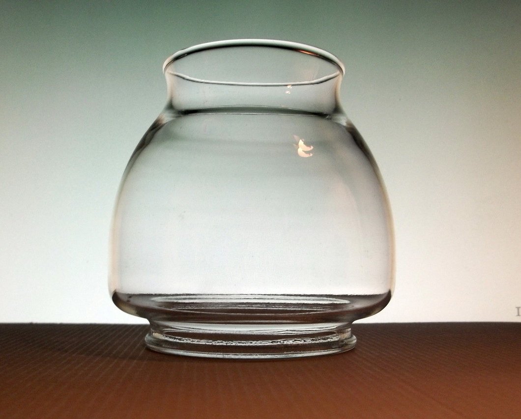Hurricane Glass Lamp Shade Ginger Bowl 3.25 inch fitter x 4.5 OOS