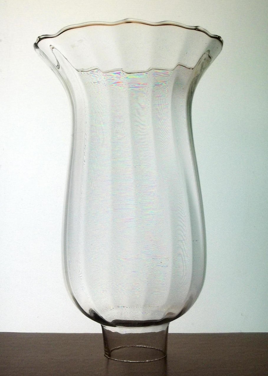 Hurricane Lamp Shade 1 5/8 inch Fitter x 7.75 Rippled Flare OOS
