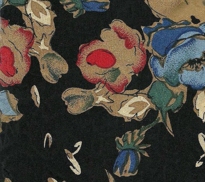 Necktie Tie Floral Silk Black Gold Blue DAKS