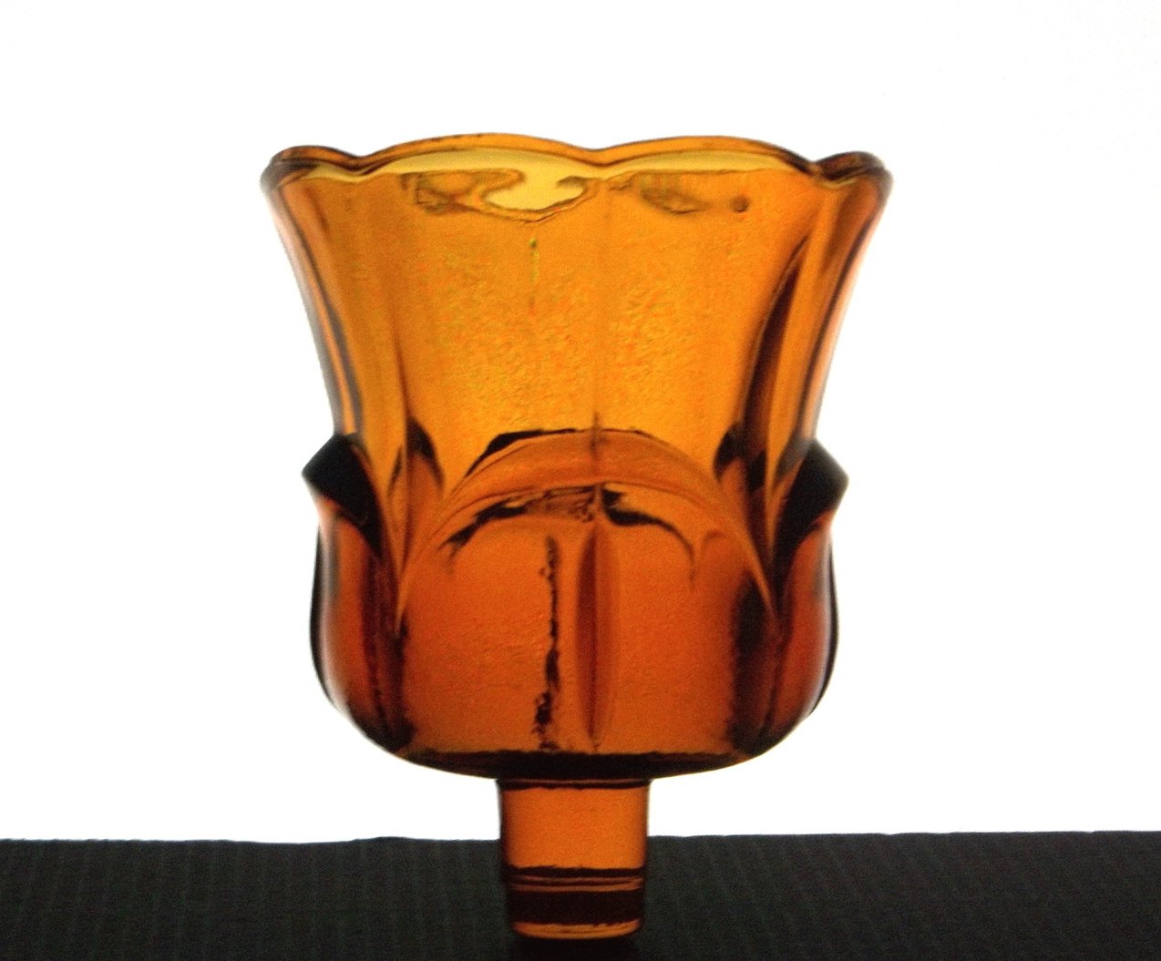Home Interiors Peg Votive Candle Holder Lotus Cup Amber 1197