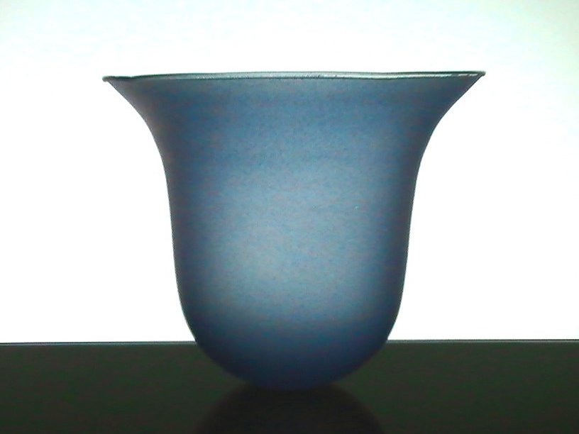 Hanging Candle Holder Blue Bell Shape Hand Blown 4.5 x 5.25 OOS