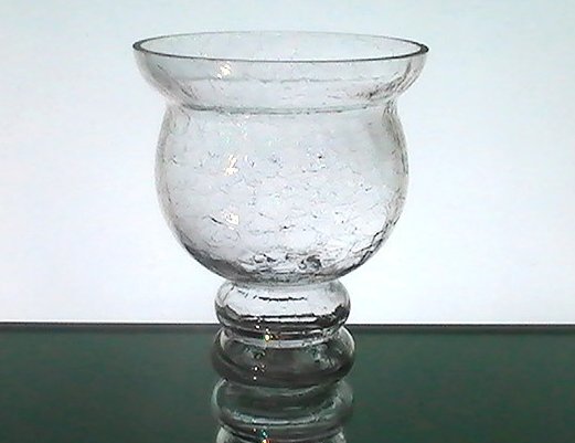 Crackle Glass Hanging Vase Candle Holder 6.25 x 5 3/8 Goblet Shape 