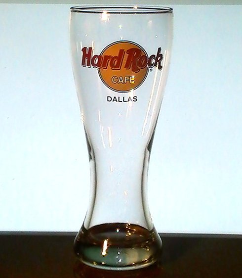 Hard Rock Cafe Dallas Collectible 16 oz Pilsner Beer Glass 