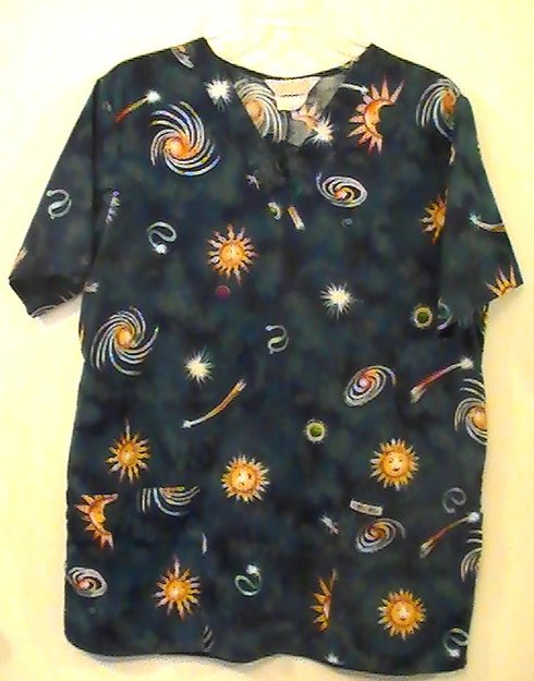 Scrub Top Cherokee Celestial Blue Size M Womens