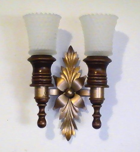 Home Interiors Mediterranean Wood And Brass Wall Sconce