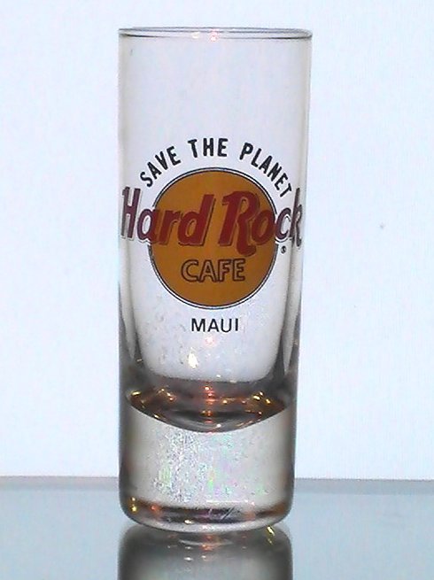 Hard Rock Cafe MAUI HAWAII Collectible Tall Shot Glass Shooter 2 oz