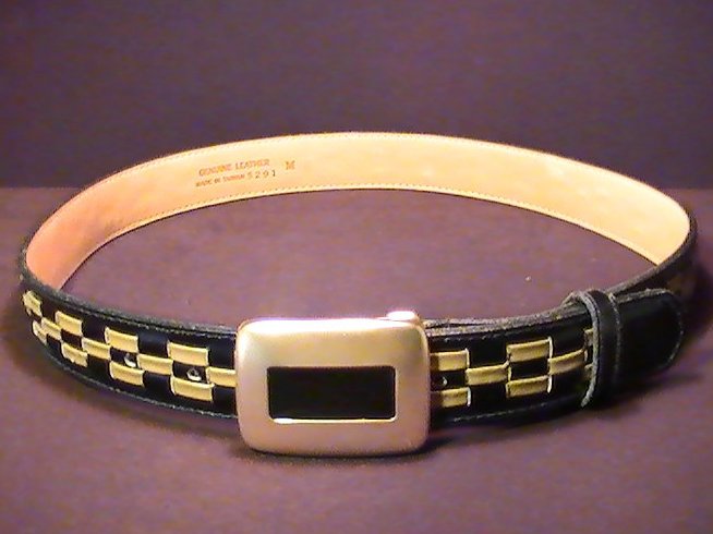 '.Belt Black Brown Weaved Medium.'