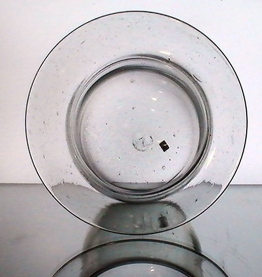 Hanging Candle Holder Flat Wide Rim 8 x 7 XL Heavy Bubble Glass OOS