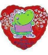 Mylar Balloon Valentines Dinosaur 18 in Lot of 5 NIP Add a Name 