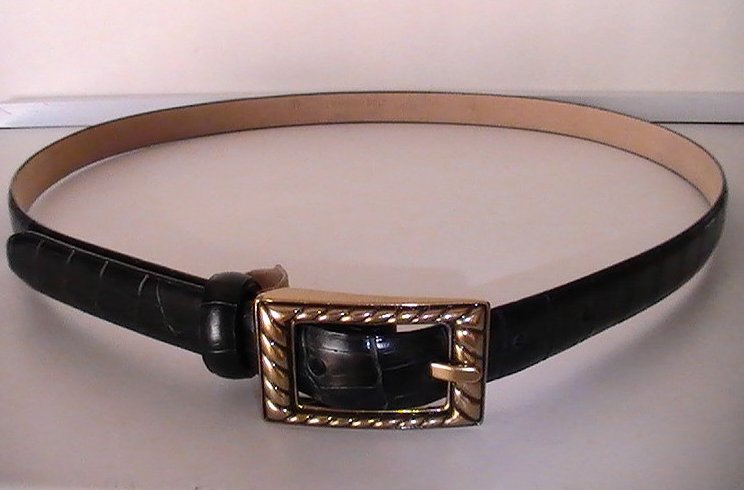 '.Leather Belt Black Lg Gator.'