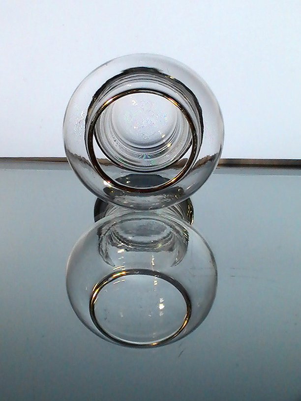 Hanging Candle Holder Princess House Bulbous Goblet Gold Rim OOS