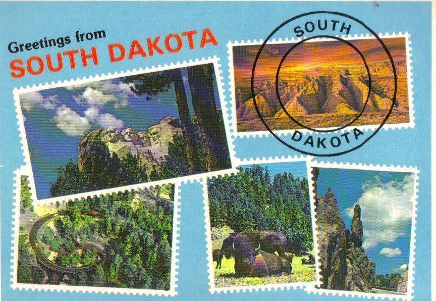Greetings from South Dakota Postcard Uncirculated
