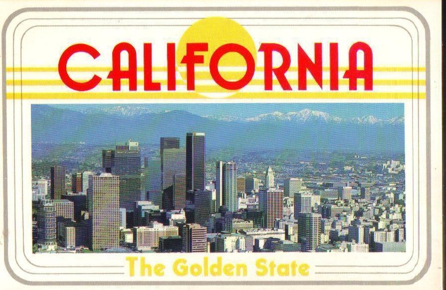 The Golden State, California Postcard 