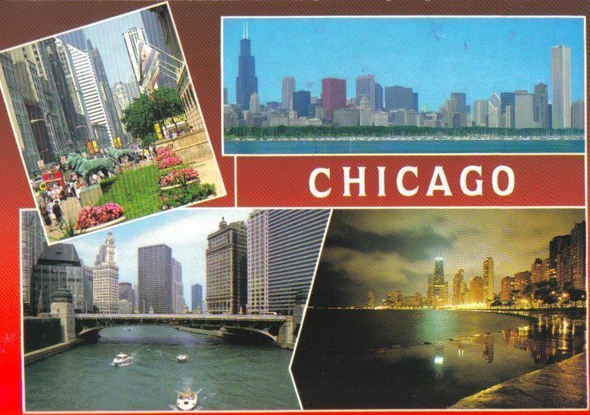 The Windy City Chicago, Illinois Postcard