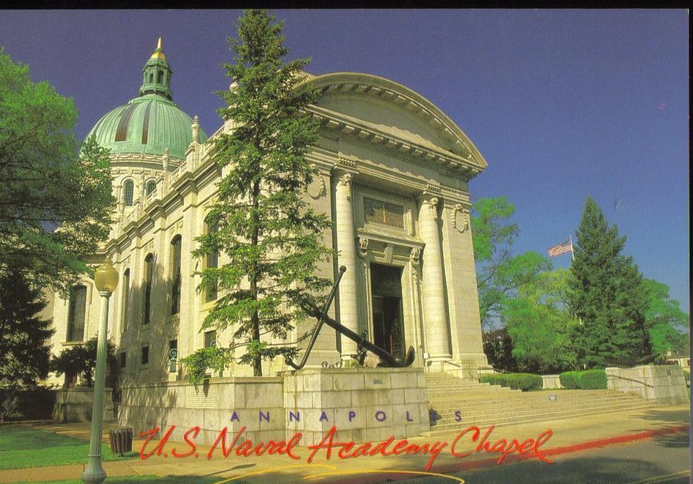 U.S. Naval Academy Chapel Exterior Annapolis, Maryland Postcard