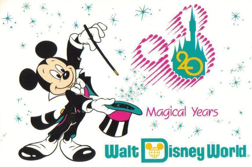 Walt Disney World - 20 Magical Years - Disney Postcard