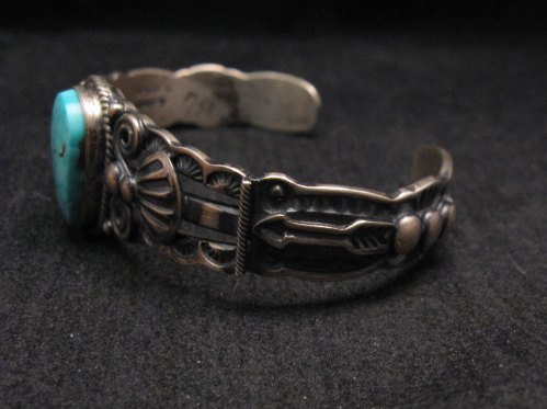Image 3 of Darrell Cadman Navajo Turquoise Sterling Silver Bracelet