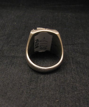 Image 3 of Native American Inlaid Bald Eagle Sterling Silver Ring sz11
