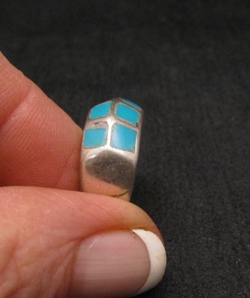 Image 1 of Vintage Native American Turquoise Inlay Panel Ring sz7