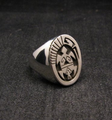 Image 1 of Navajo Calvin Peterson Sterling Silver Turtle Ring sz11