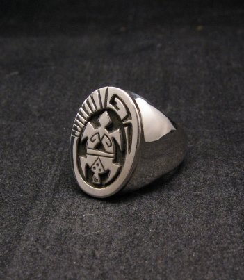 Image 2 of Navajo Calvin Peterson Sterling Silver Turtle Ring sz11