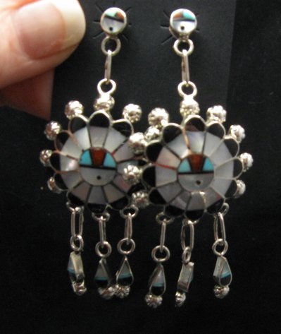 Image 2 of Zuni Abel Soseeah Sunface Necklace Earrings & Bracelet Set