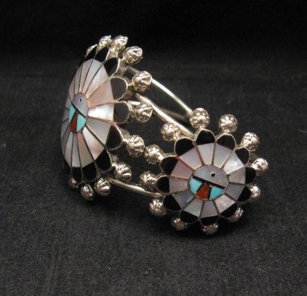 Image 4 of Zuni Abel Soseeah Sunface Necklace Earrings & Bracelet Set