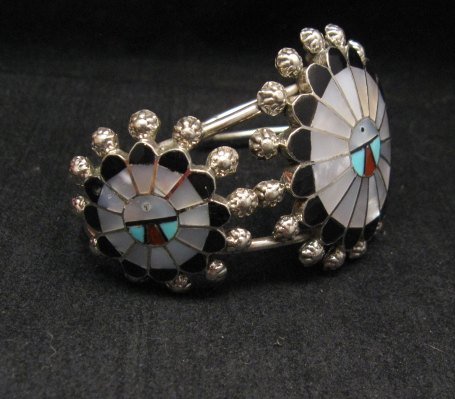 Image 5 of Zuni Abel Soseeah Sunface Necklace Earrings & Bracelet Set