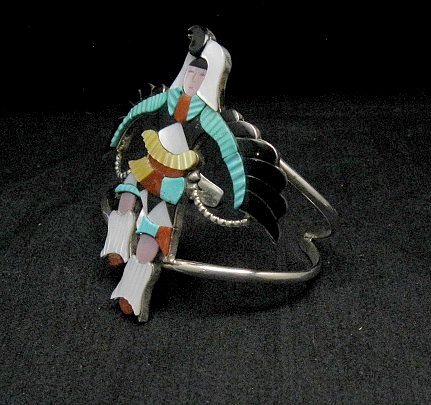 Image 1 of Jonathan Beyuka Zuni Multistone Inlay Eagle Dancer Bracelet