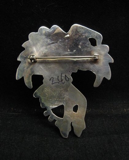 Image 1 of Laiwakete ~ Zuni ~ Multi-Stone Sterling Silver Eagle Dancer Pin