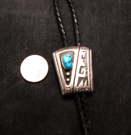Image 1 of Vintage 1970's Sterling Silver Navajo / Hopi Bolo with Turqouise